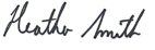 The signature of Heather Smith