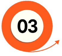 The number 3 in bold black text, sitting on a white circle, surrounded by an orange circle, denoting that this is Task 3