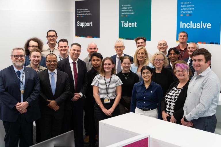 Photograph of the launch of the APS Academy Campus at the University of Newcastle by the Minister for the Public Service, Sen the Hon Katy Gallagher