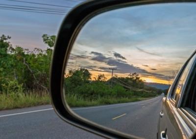 Car mirror reflection