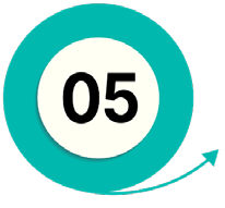 The number 5 in bold black text, sitting on a white circle, surrounded by an aqua circle, denoting that this is Task 5