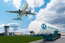 Renewable hydrogen plane and truck (Image: Katherine Tonini)